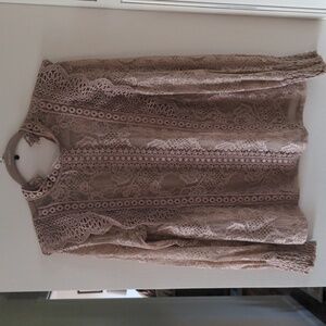 Cable and Gauge Sheer Lace Blouse SIZE M